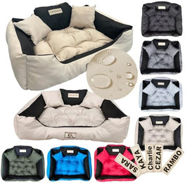 Produktbild von KingDog Hunde- und Katzenbett mit zwei Kissen Größe M 75x65 cm