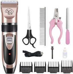 KINSI Hundeschermaschine Hundeschermaschine 1200 mAh, USB-Aufladung, geringes Rauschen,Roségold, Mit vier Kammaufsätzen + Plastikschere und andere Werkzeuge – Bild 1 von 5