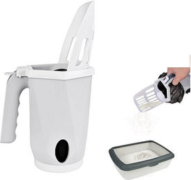 KINSI Katzentoilette Katzenstreu-Schaufel, Katzenstreu-Schaufel 2 in 1, Streuschaufel mit Behälter, mit 10 Rollen Abfallsäcken – Bild 1 von 5