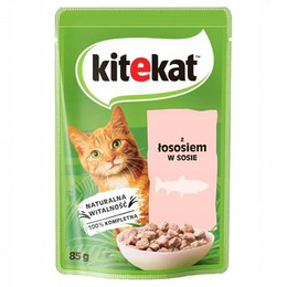 Produktbild von KITEKAT Lachs in Sauce Nassfutter für Katzen - 10 x 85 g
