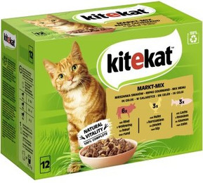 Produktbild von Kitekat Markt-Mix in Gelee Katzenfutter - 12 x 85 g