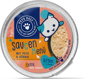 Produktbild von Kitten Nassfutter Saucen Menü Pute mit Kürbis - 85 g