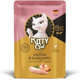 Produktbild von KittyCat Nassfutter Katze, Adult, Filet in Paté Huhn und Shrimps 6x85 g