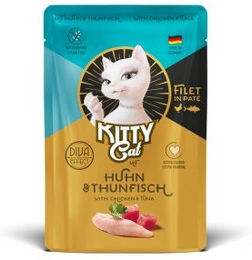 Produktbild von KittyCat Nassfutter Katze, Adult, Filet in Paté Huhn und Thunfisch 6x85 g