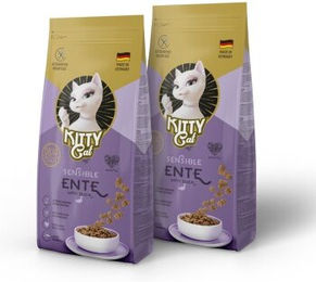 Produktbild von KittyCat Trockenfutter Katze, Adult, Ente Sensible 2x3 kg