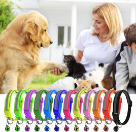 Produktbild von Kityhome Katzen-Halsband Reflektierende Katzenhalsband mit Glöckchen, Verstellbar, Auffällig reflektierend