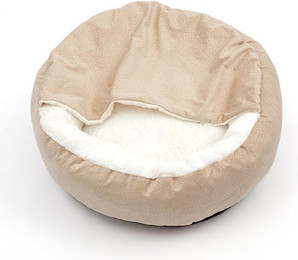 Produktbild von Kleines Hundebett mit Kapuzenbezug und Plüsch für Innenbereich