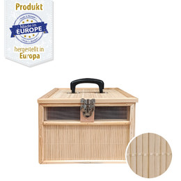 Produktbild von Kleintier - Transportkiste - Transportkorb - Bambuskorb - 2 Abteilungen - klein