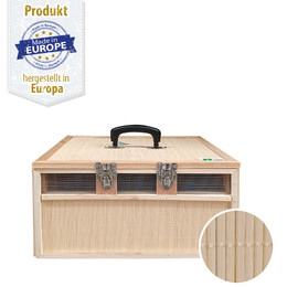 Produktbild von Kleintier - Transportkiste - Transportkorb - Bambuskorb - 3 Abteilungen - klein