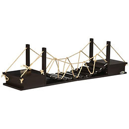 Kletterwand Katzen Wandkratzbaum mit Hängebrücke Braun – Bild 1 von 9