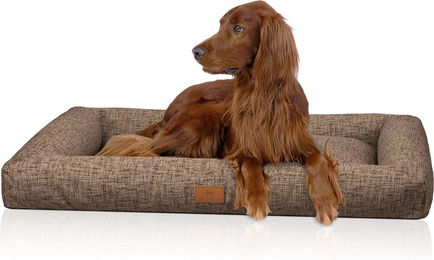 Knuffelwuff Box Hundebett Nivaro aus weichem Webstoff M-L 82 x 62cm Braun – Bild 1 von 3