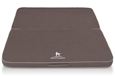 Produktbild von Knuffelwuff Faltbare Orthopädische Hundematte Roanoke aus Kunstleder braun/grau M-L
