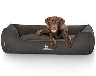 Produktbild von Knuffelwuff Hundebett Crispino aus Velours mit Handwebcharakter M-L