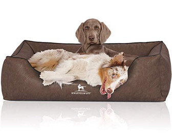 Produktbild von Knuffelwuff Hundebett Henderson aus marmoriertem Kunstleder XXL 120 x 85 cm Braun