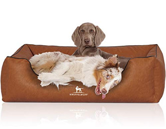 Produktbild von Knuffelwuff Hundebett Henderson aus marmoriertem Kunstleder XXL 120 x 85 cm Rusty
