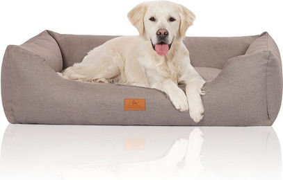 Knuffelwuff Hundebett Lotte aus Velours mit feinem Handwebcharakter XXL 120 x 85 cm Lichtgrau – Bild 1 von 4