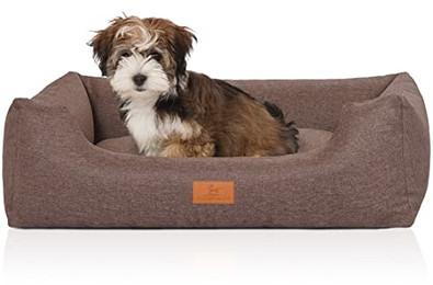 Produktbild von Knuffelwuff Hundebett Lotte aus Velours mit Handwebcharakter M-L
