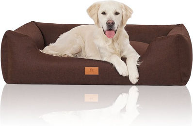 Knuffelwuff Hundebett Lotte aus Velours XL 105 x 75 cm Braun – Bild 1 von 4