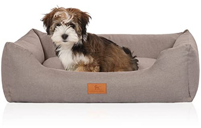 Produktbild von Knuffelwuff Hundebett Lotte aus Velours XL 105 x 75 cm Lichtgrau