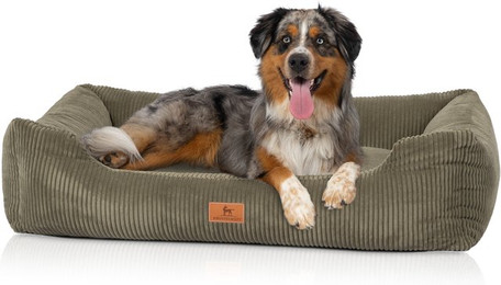 Produktbild von Knuffelwuff Hundebett Olivia aus Cord XXL 120 x 85 cm Khaki