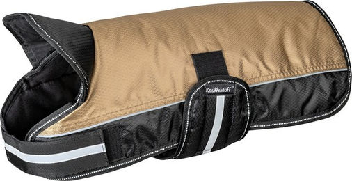 Knuffelwuff Hundemantel Funktionstextil reflektierend mit Kragen 40cm Braun – Bild 1 von 3