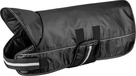 Knuffelwuff Hundemantel Funktionstextil reflektierend mit Kragen 45cm Schwarz – Bild 1 von 3