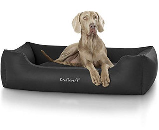 Produktbild von Knuffelwuff Kunstleder Hundebett Sidney schwarz XL