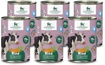 Produktbild von Knuffelwuff Nassfutter Rind pur mit Heidekartoffeln & Petersilie - 6 x 400 g
