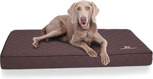 Knuffelwuff Orthopädische Hundematte Juna aus Kunstleder braun – Bild 1 von 3