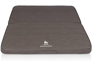 Produktbild von Knuffelwuff Orthopädische Reisematte Roanoke aus Kunstleder braun/grau M-L