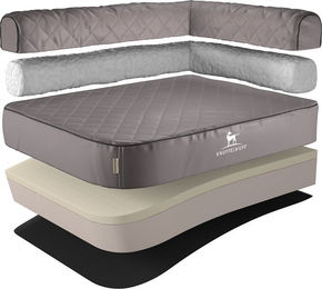 Knuffelwuff Orthopädisches Eck Hundebett Winslow aus laser-gestepptem Kunstleder XL 100 x 70cm... – Bild 1 von 3