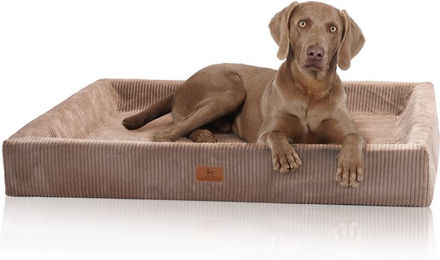 Knuffelwuff orthopädisches Hundebett aus Cord mit Handwebcharakter Santiago S 70 x 50cm Braun – Bild 1 von 3