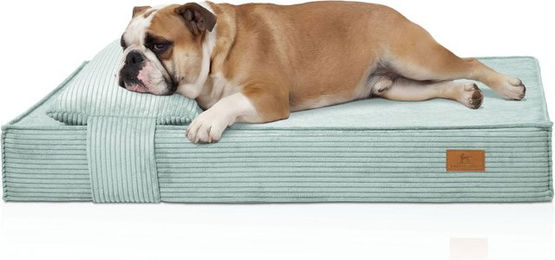 Produktbild von Knuffelwuff orthopädisches Hundebett aus Cord mit Handwebcharakter Soleya mit separatem...