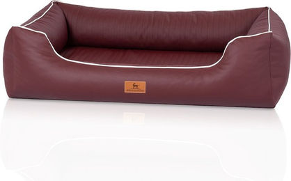 Produktbild von Knuffelwuff orthopädisches Hundebett aus Kunstleder Lovelock XL 105 x 75cm Weinrot