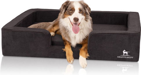Knuffelwuff orthopädisches Hundebett Bellamy mit Wendekissen aus Velours – Bild 1 von 5