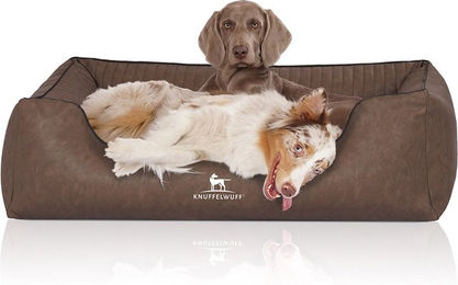 Knuffelwuff Orthopädisches Hundebett Chesapeake aus Kunstleder XXL 120 x 85 cm Braun - 1 Stk. – Bild 1 von 4