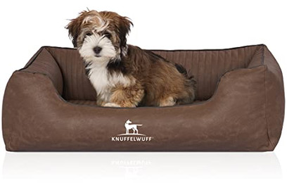 Produktbild von Knuffelwuff Orthopädisches Hundebett Columbia aus Kunstleder M-L 85x63cm Braun