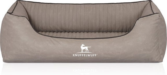 Knuffelwuff Orthopädisches Hundebett Columbia aus Kunstleder M-L 85x63cm Hellgrau - 1 Stk. – Bild 1 von 5