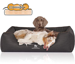 Produktbild von Knuffelwuff Orthopädisches Hundebett Columbia aus Kunstleder M-L 85x63cm Schwarz