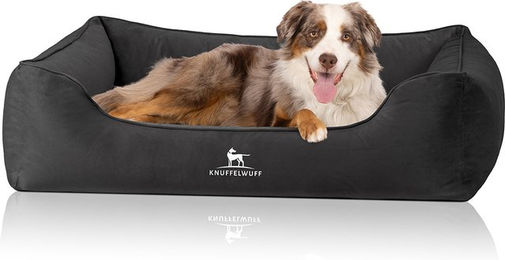 Produktbild von Knuffelwuff orthopädisches Hundebett Jona aus weichem wärmendem Samt XL Anthrazit