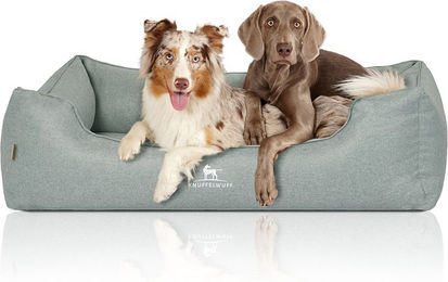 Knuffelwuff Orthopädisches Hundebett Luisa aus Velours Sunshine Edition XL Petrol - 1 Stk. – Bild 1 von 4