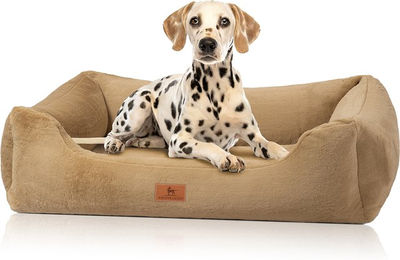 Knuffelwuff orthopädisches Hundebett mit kuschelig weichem Kaninchen Fellimitat Schnuffelupagus... – Bild 1 von 3