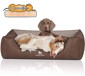 Produktbild von Knuffelwuff Orthopädisches Hundebett Outlander aus Kunstleder braun/grau XXL