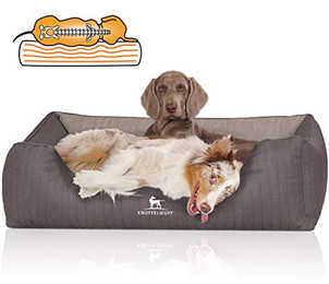Produktbild von Knuffelwuff Orthopädisches Hundebett Outlander aus Kunstleder hellgrau/dunkelgrau XXL