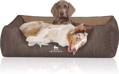 Knuffelwuff Orthopädisches Hundebett Outlander aus Kunstleder XL 105x75 cm Coffee/Braun – Bild 1 von 7