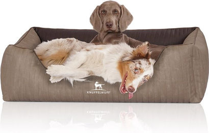 Knuffelwuff Orthopädisches Hundebett Outlander aus Kunstleder XL 105x75cm Natur/Braun – Bild 1 von 7