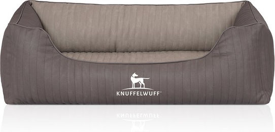 Knuffelwuff Orthopädisches Hundebett Outlander aus laser-gestepptem Kunstleder Dunkelgrau/Grau S... – Bild 1 von 7