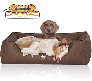 Produktbild von Knuffelwuff Orthopädisches Hundebett Rockland aus Kunstleder XL 105 x 75cm Braun - 1 Stk.