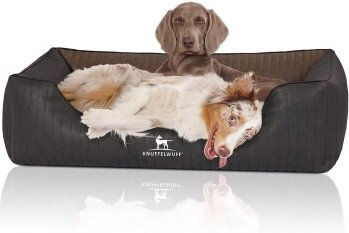 Produktbild von Knuffelwuff Orthopädisches Hundebett Rough Road aus Kunstleder XXL 120 x 85 cm Schwarz/Braun