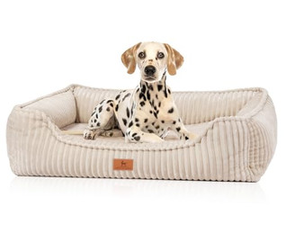 Produktbild von Knuffelwuff orthopädisches Hundebett Sedona aus kuschelig weichem Breitcord M-L Beige